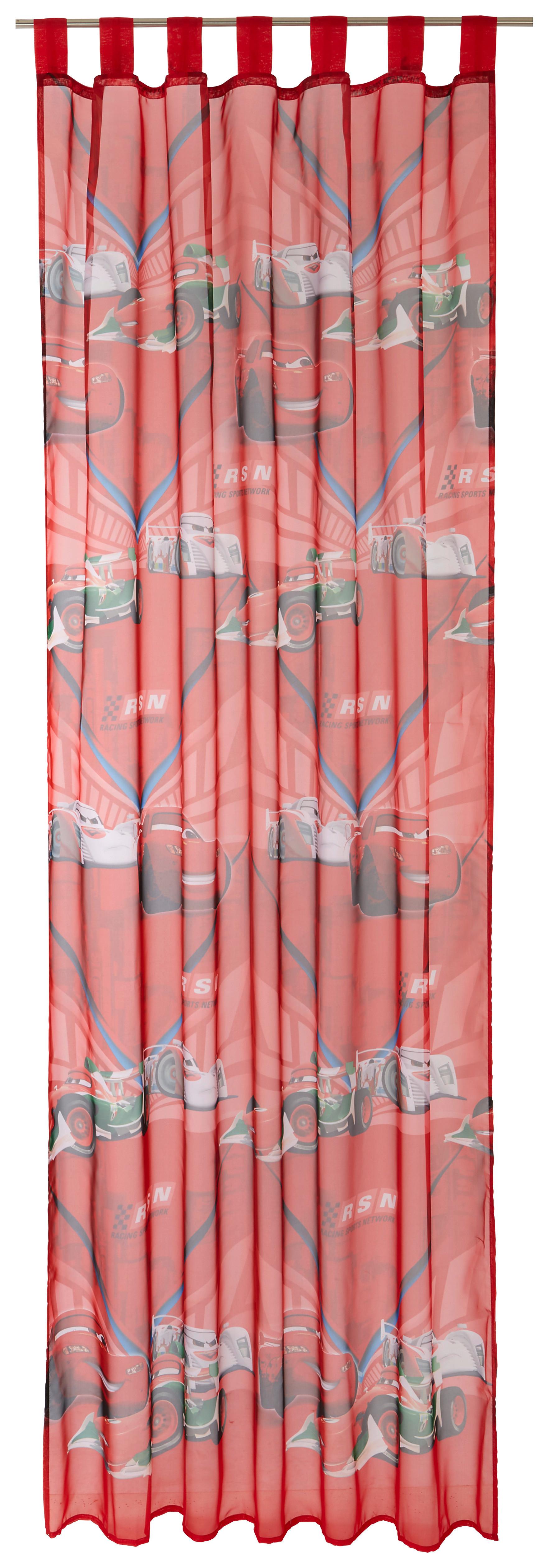 Vorhang 2er-Pack mit Schlaufen Cars 140x250 cm Rot