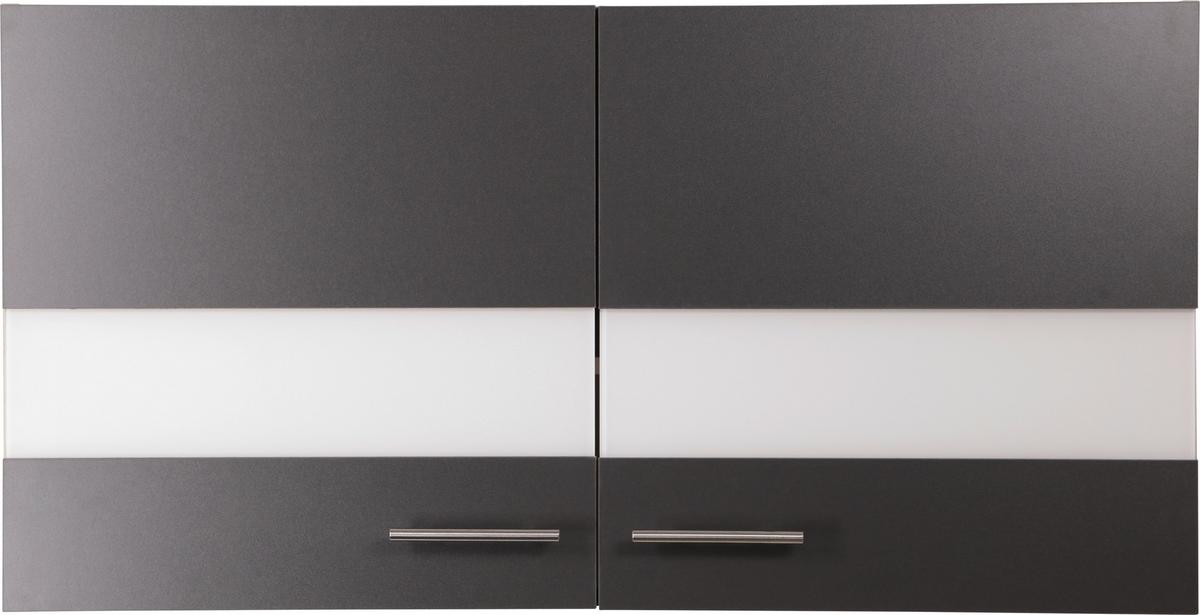 Küchenoberschrank Merle Grau/Eiche Dekor B:110cm - Eichefarben/Grau, Basics, Glas/Holzwerkstoff (110/56,1/34,6cm) - Respekta
