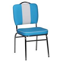 Retro židle Elivis modrá/bílá - bílá/modrá, Moderní, kov/plast (47/90/45cm) - MID.YOU