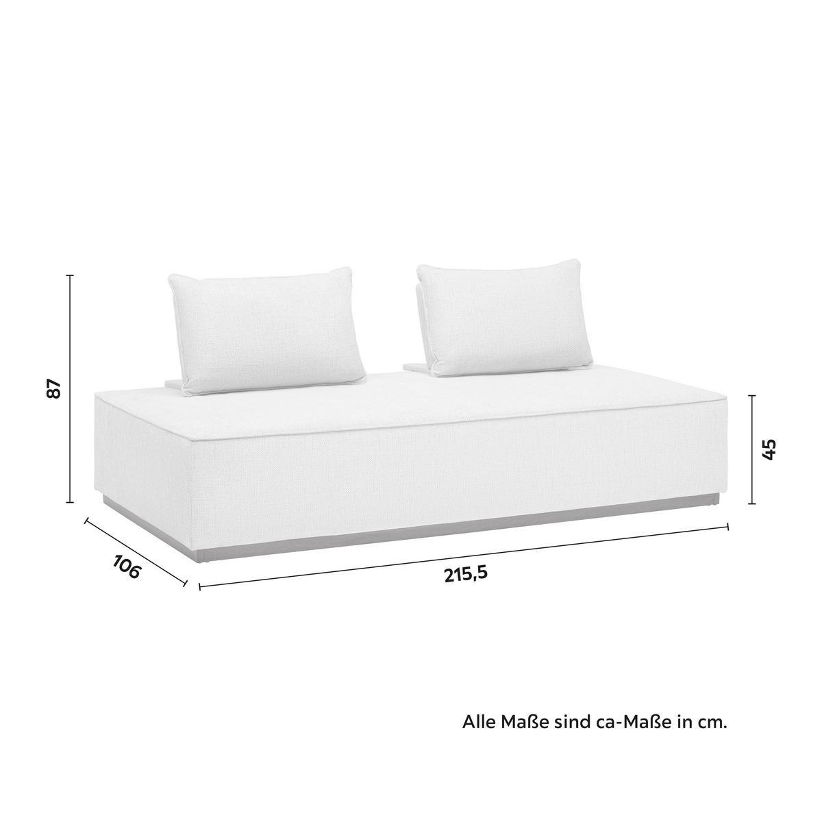 Pohovka CHRISTINA, béžová farba - farba vlašského orecha/béžová, Modern, drevo/kompozitné drevo (215,5/87/106cm) - Bessagi Home