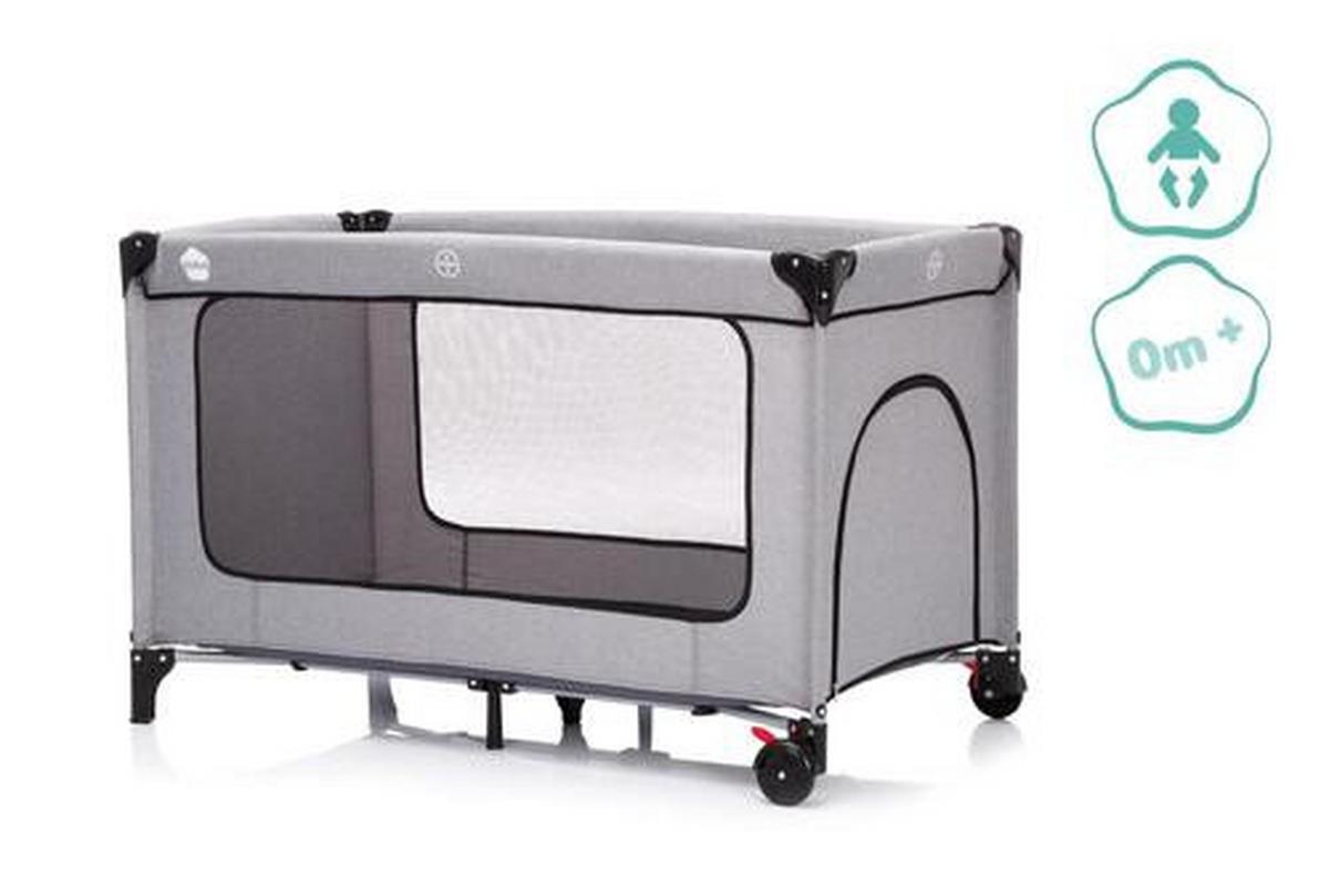 Reisebett Travel Cot Hellgrau Mit Rädern + Transporttasche - Hellgrau, Basics, Kunststoff/Metall (60/120cm) - Fillikid