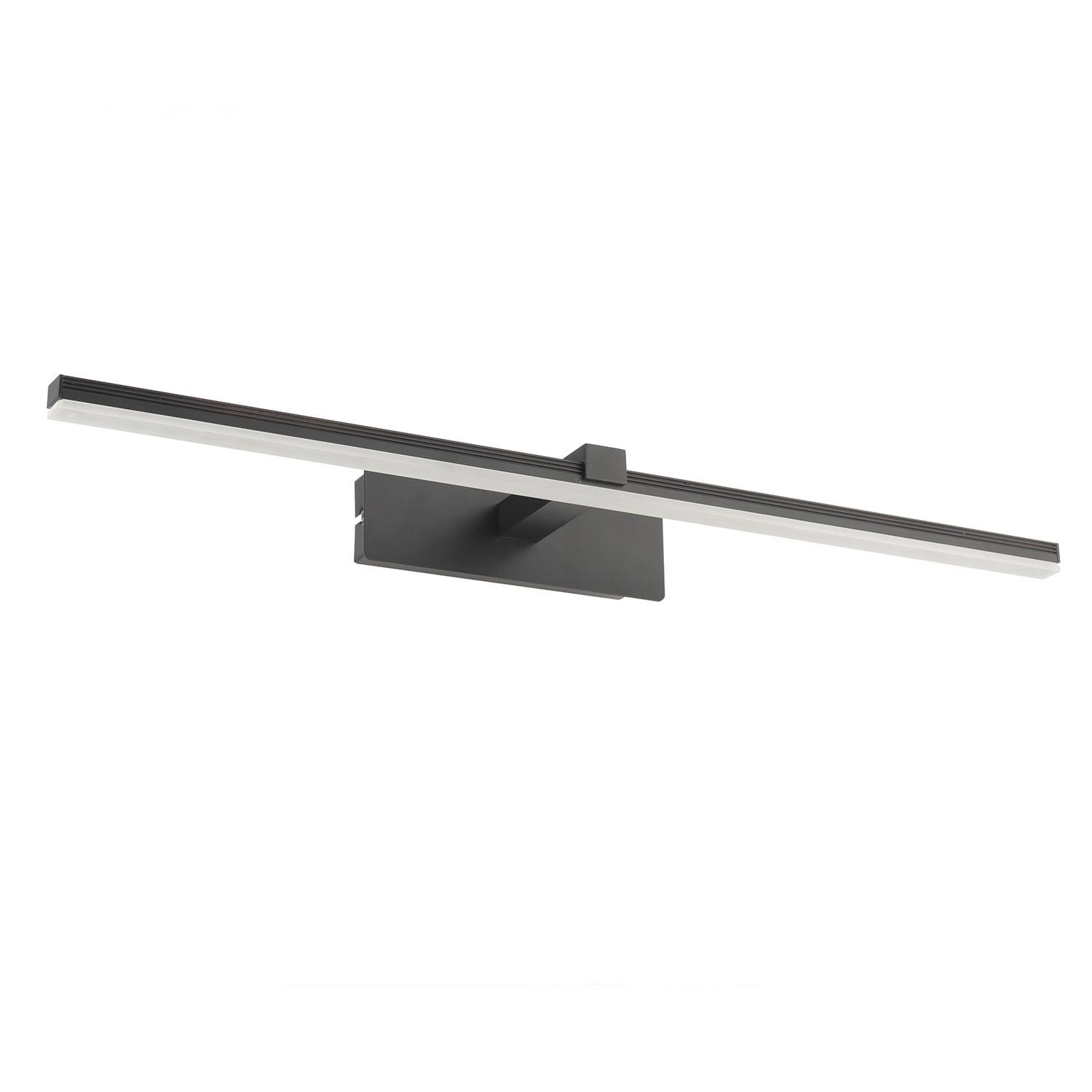 Bad-wandleuchte Ip20 Schwarz L: 60 Cm - Schwarz, Design, Metall (60/7/13cm)