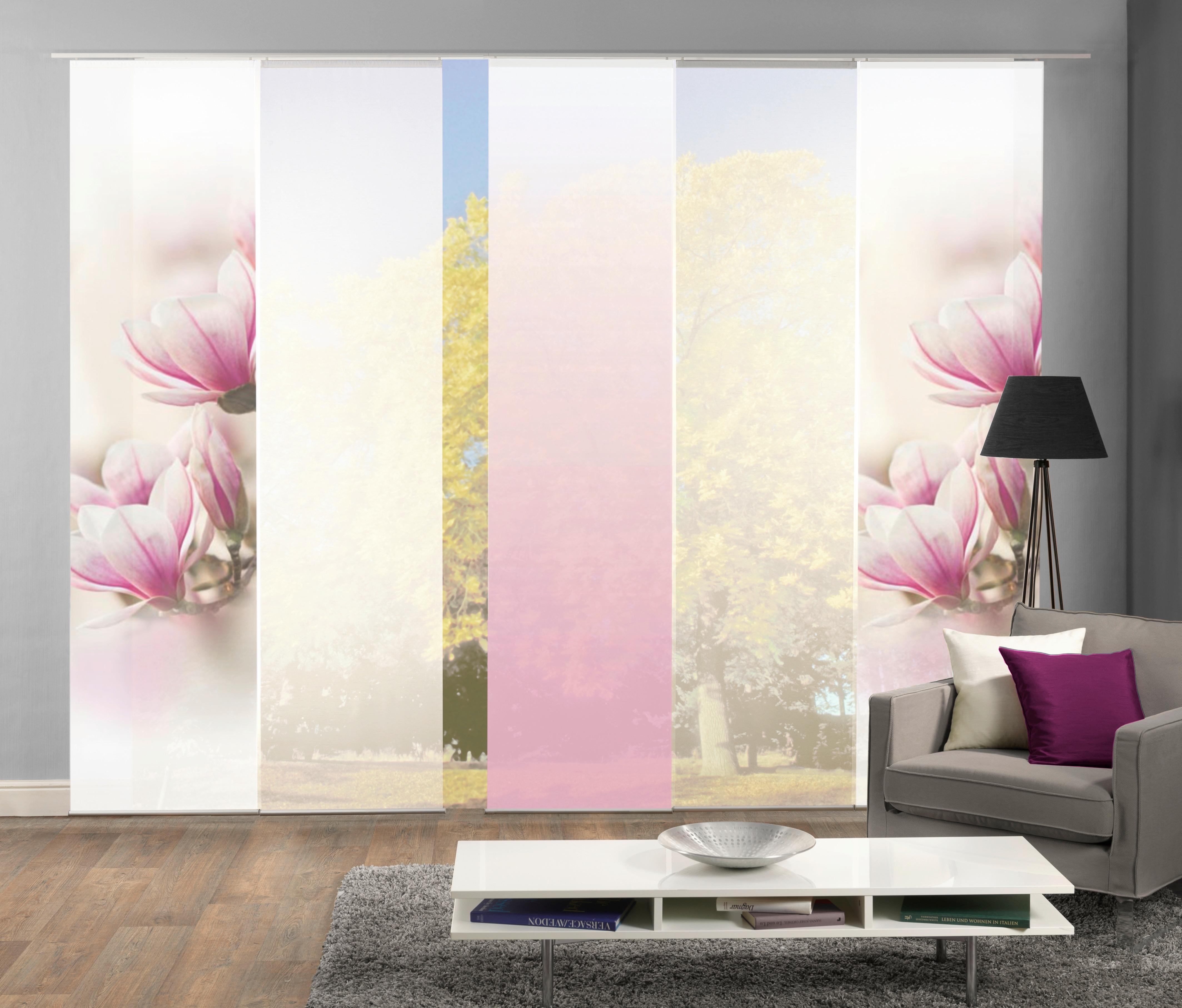 Vorhang mit Paneelwagen Magnene 60x245 cm Rosa/Weiß - Rosa, Basics, Textil (60/245cm)