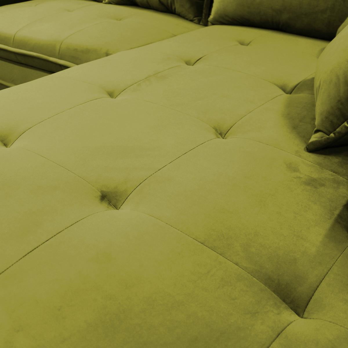 Eckschlafsofa Bello Hellgrün Schlaffunktion Ottomane Rechts - Schwarz/Hellgrün, Design, Textil (277/187cm) - Livetastic