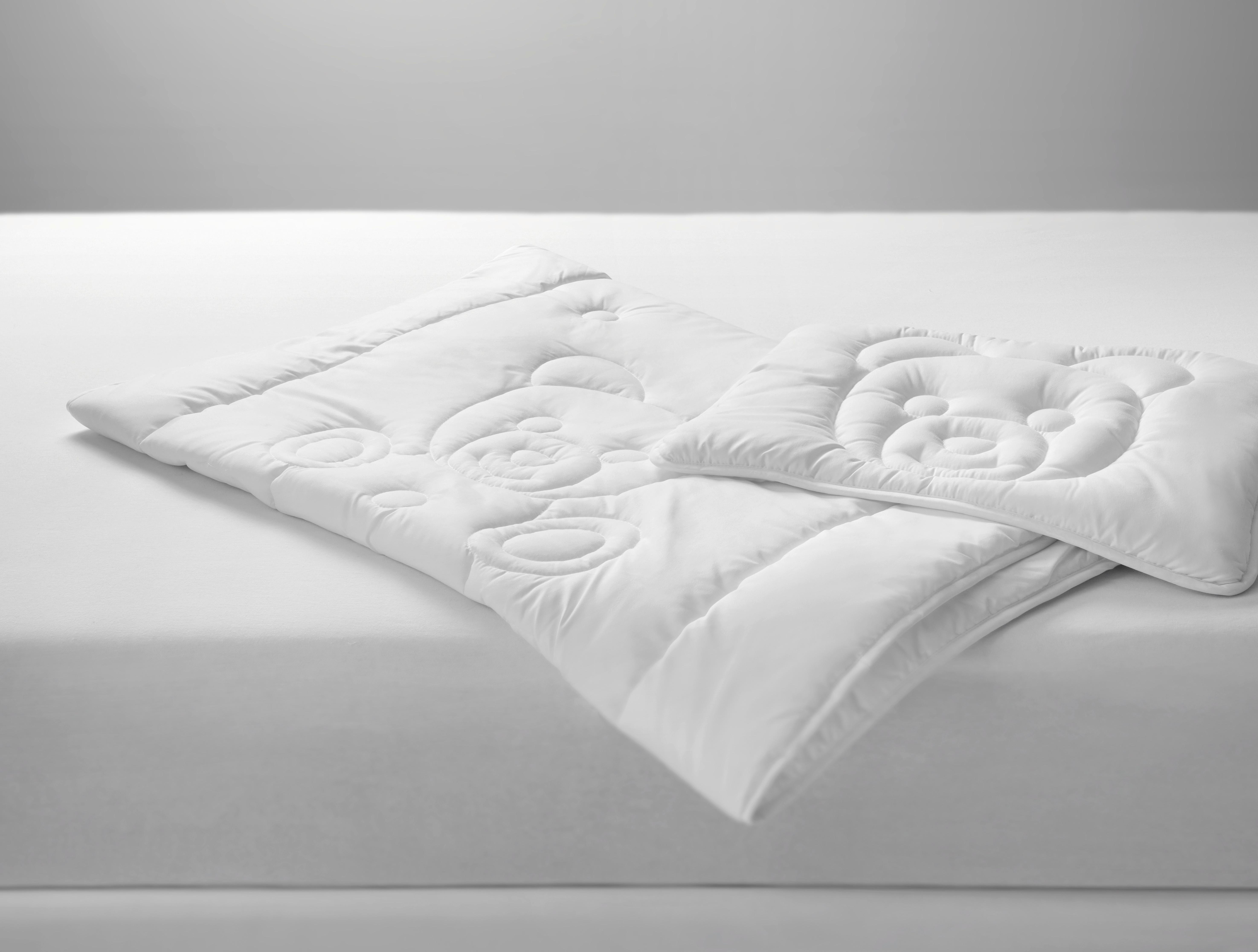 DETSKÁ POSTEĽNÁ SADA Teddy, 40/60+100/135cm, biela - biela, textil (100/135cm) - Nadana