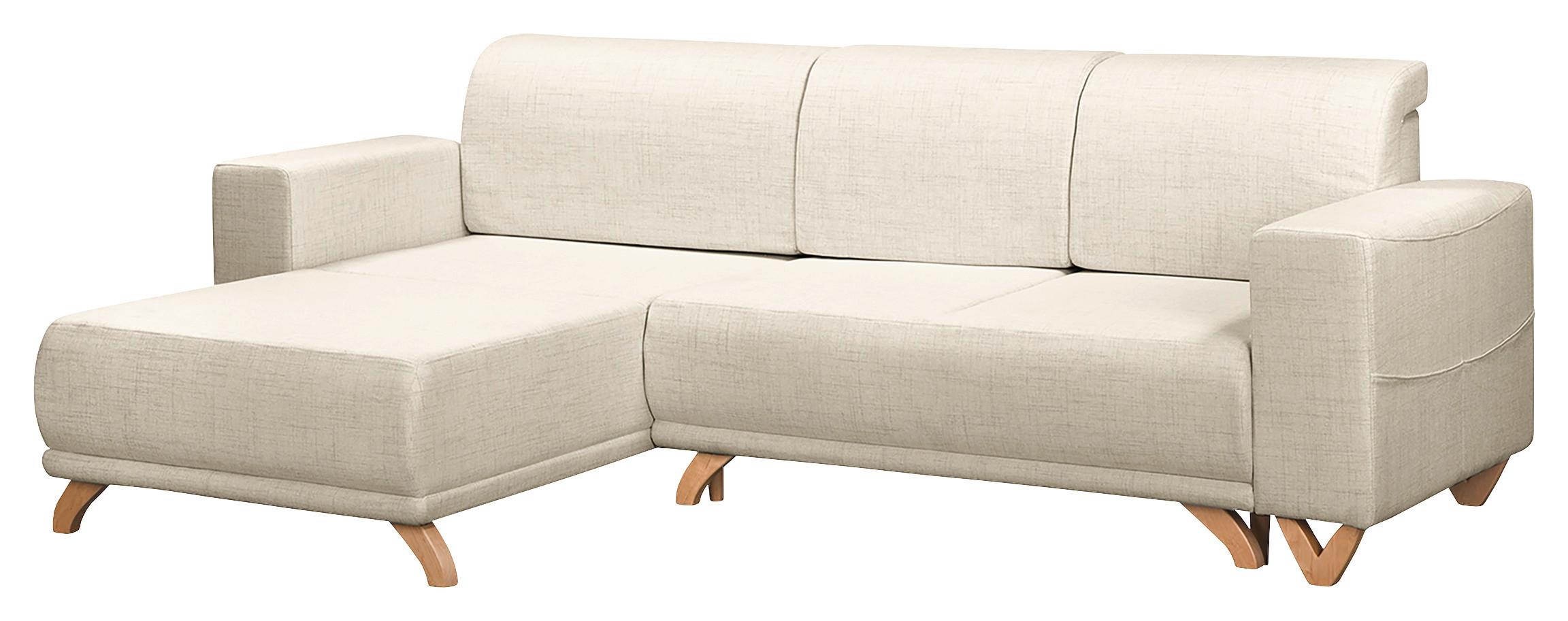 Ecksofa Bella Hellgrau S: 257x174 cm - Wengefarben/Hellgrau, Design, Textil (257/174cm) - Livetastic