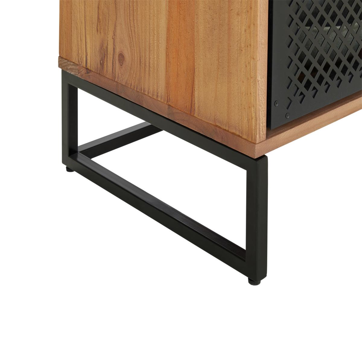 ŠIROKÁ KOMODA RUSTY - přírodní barvy/antracitová, Moderní, kov/dřevo (169/89/40cm) - Zandiara