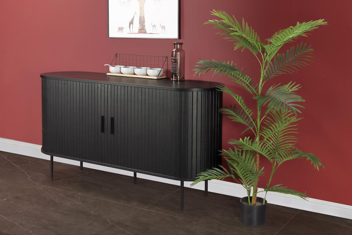 SIDEBOARD Schwarz, B: 140cm - Schwarz, Design, Holzwerkstoff (140/76/40cm) - Livetastic