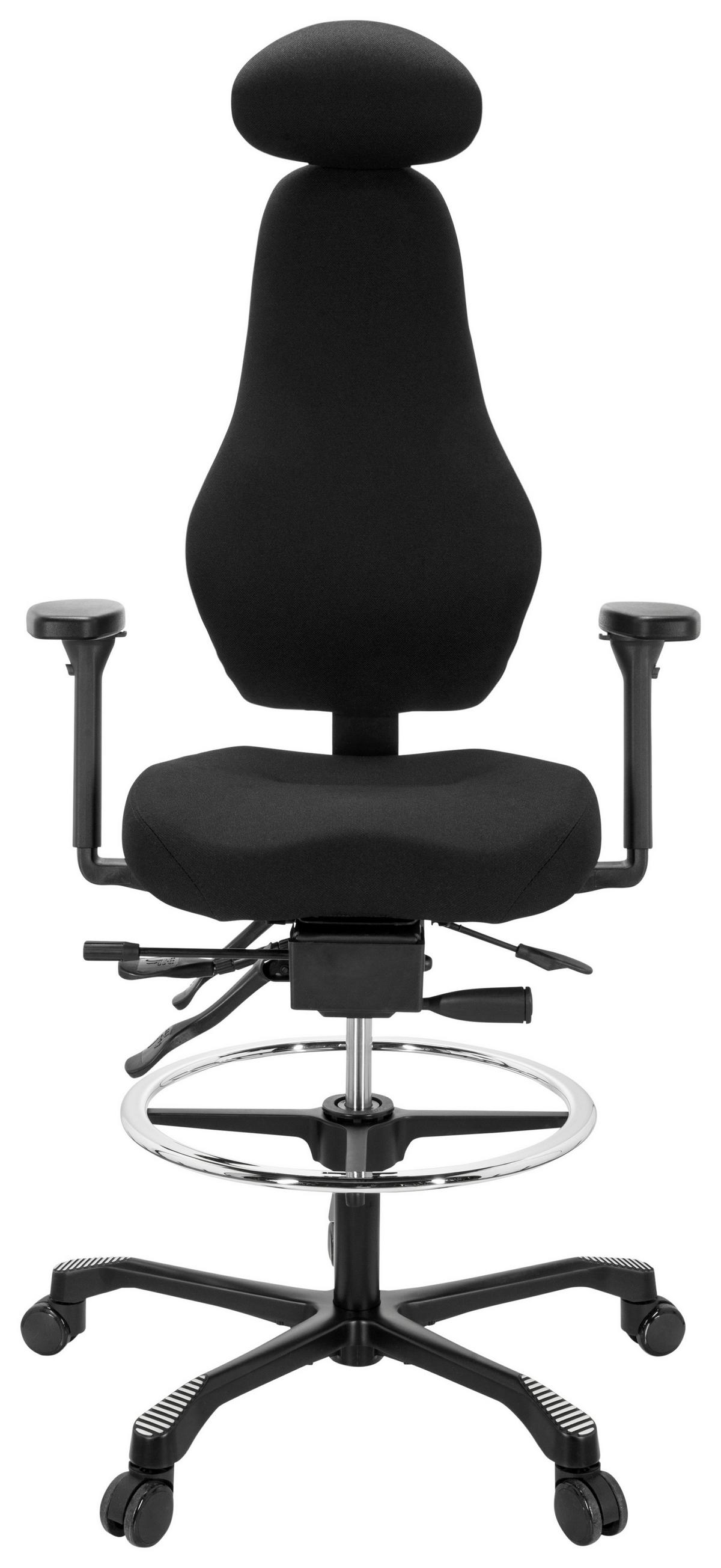 Bürostuhl Resistio Work Schwarz Bis 120 Kg - Schwarz, Basics, Kunststoff/Textil (70/126/54cm) - MID.YOU