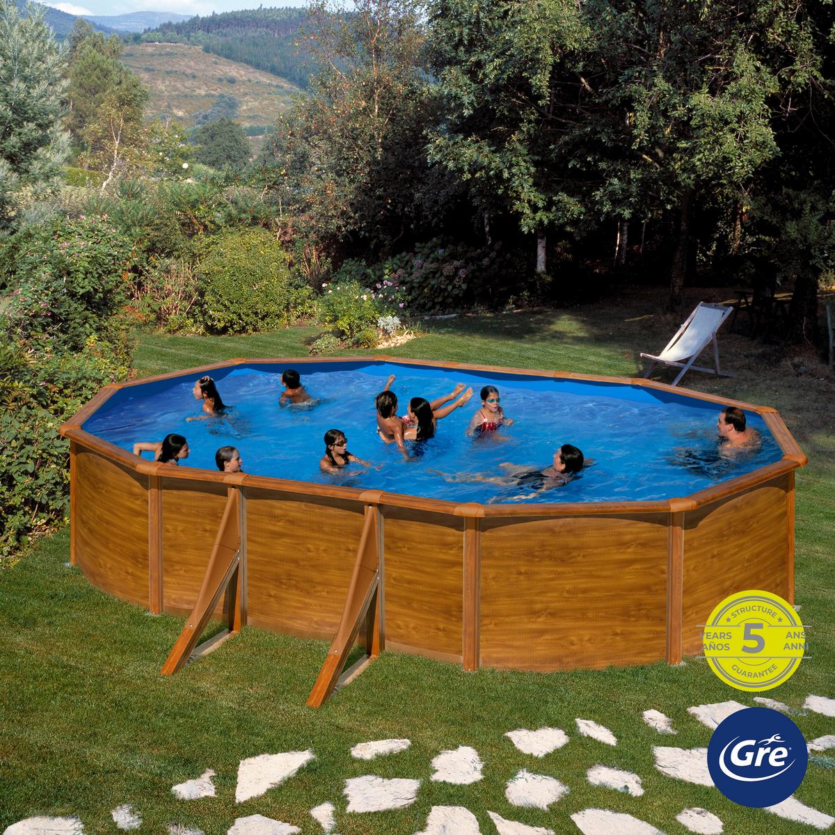 Pool-set Pacific - Braun, KONVENTIONELL, Metall (610/375/120cm) - Gre