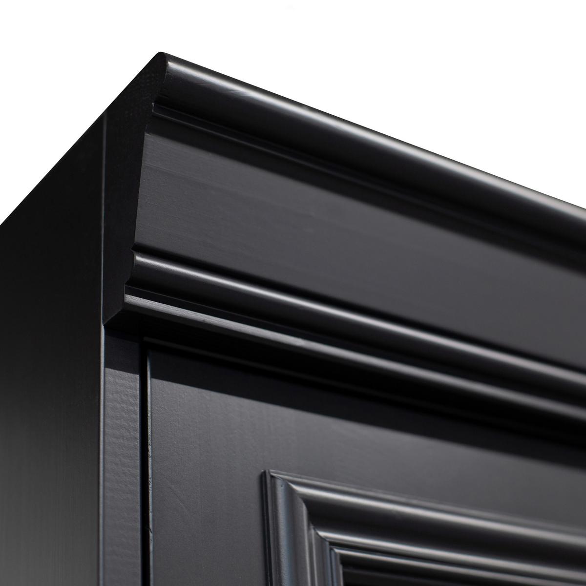 Vitrine Organize Schwarz B: 110 Cm - Schwarz, Design, Glas/Holz (110/215/44cm) - Livetastic