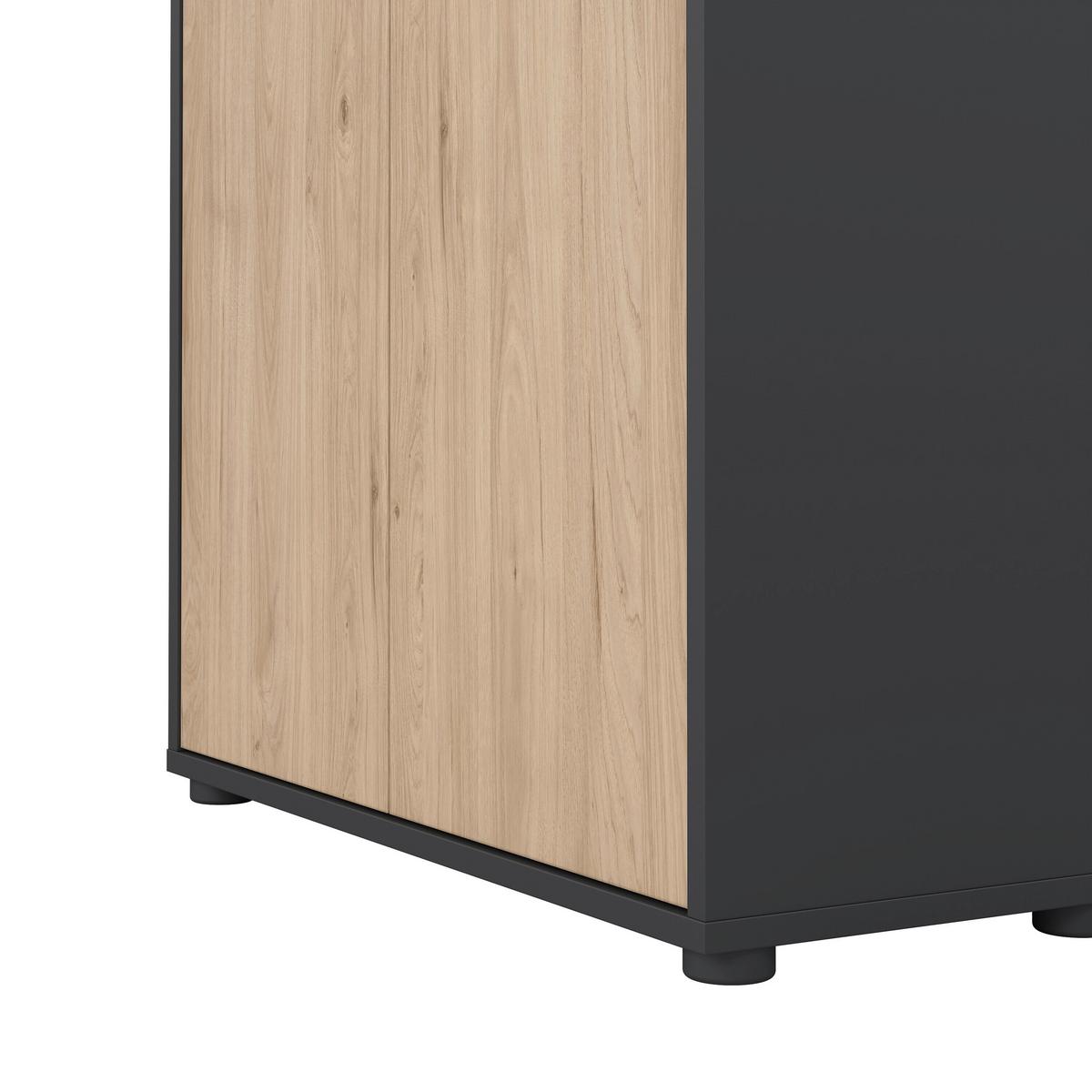 Aktenschrank Sign Grau/Eichefarben, B: 79,6 cm - Eichefarben/Grau, MODERN, Holzwerkstoff (79,6/207,7/34,3cm) - MID.YOU