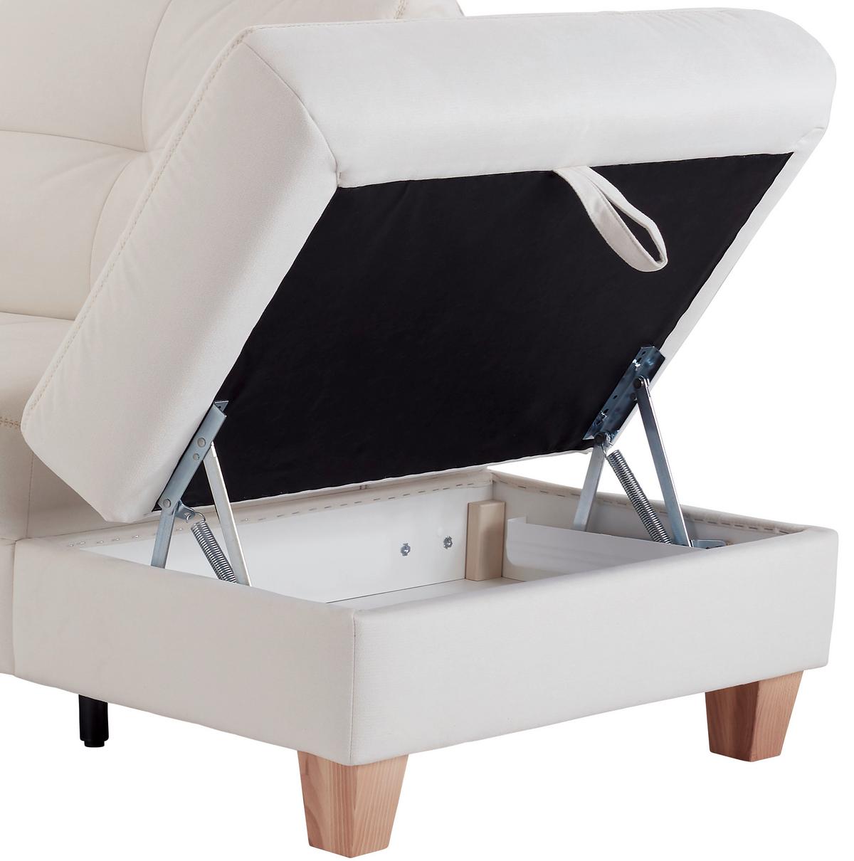 Ecksofa Varese Mit Bettkasten Naturfarben 239x164 Cm - Beige/Schwarz, KONVENTIONELL, Textil (239/164cm) - James Wood