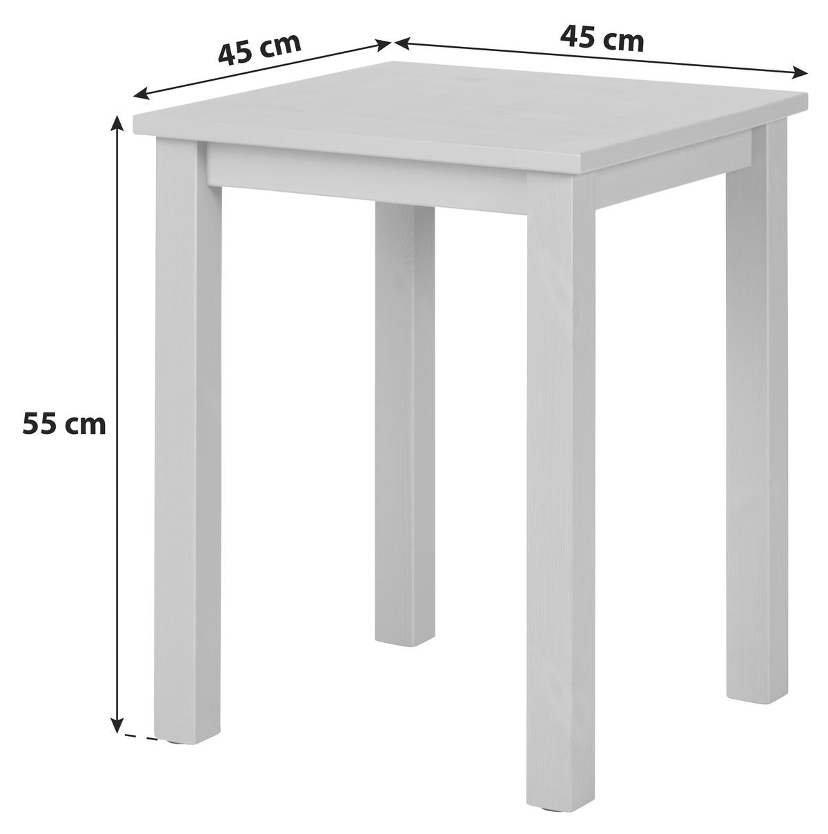 Beistelltisch Kiefer Massiv Stellan, Grau - Grau, Basics, Holz (45/45/55cm) - MID.YOU