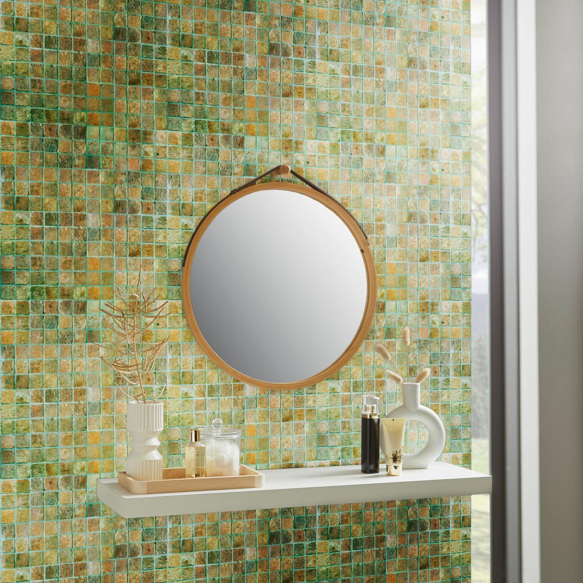 Badspiegel Kattegat B: 45cm Naturfarben - Naturfarben, Design, Glas/Naturmaterialien (45/45/1,5cm) - Livetastic