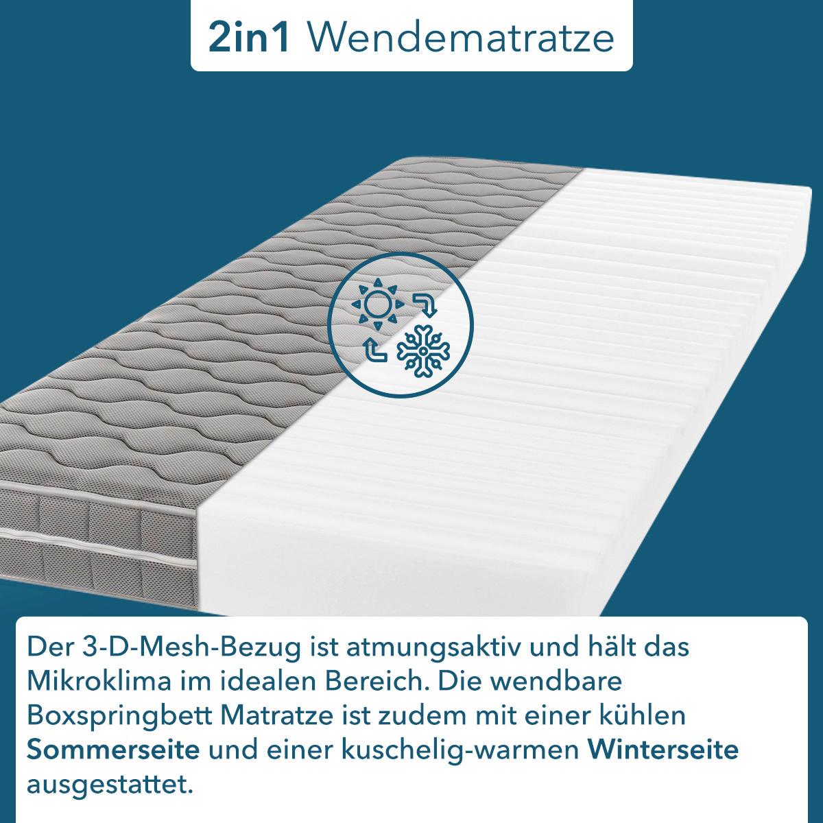 Viscomatratze Visko Plus 90x200 cm H2/H3 H: 16 cm - Hellgrau, Basics, Textil (90/200cm) - P & B