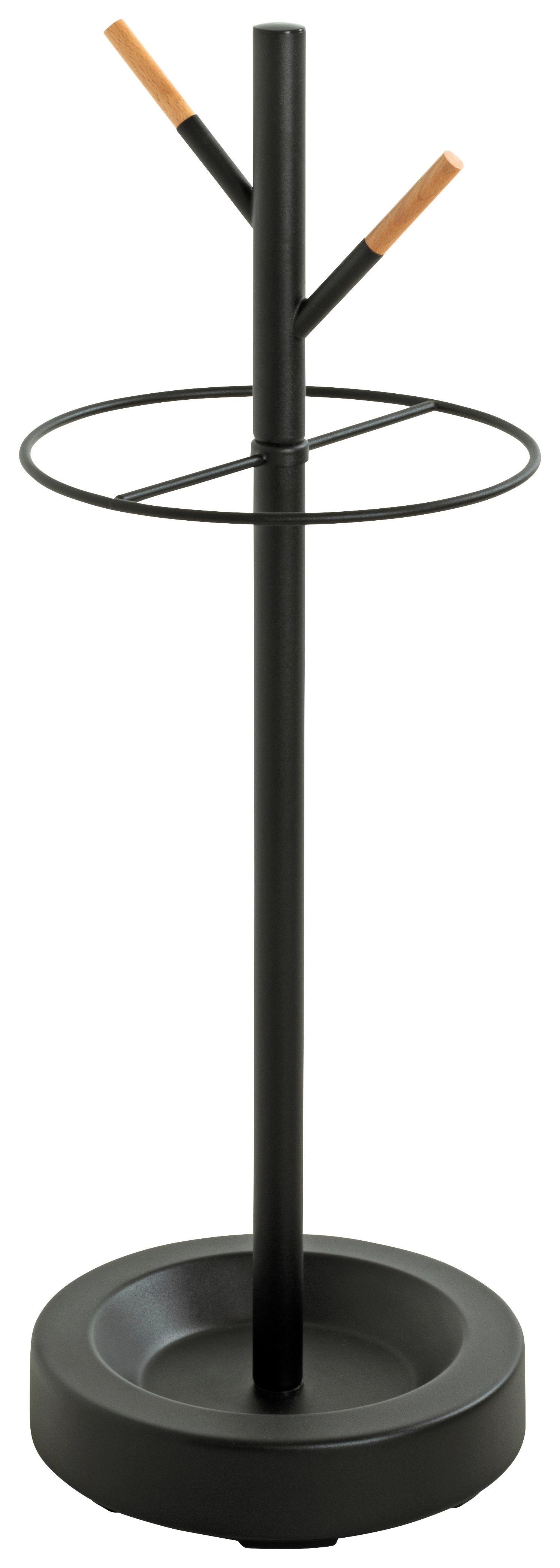 Schirmständer Pula Schwarz D: 26 Cm - Schwarz, Trend, Holz/Metall (26/73cm)