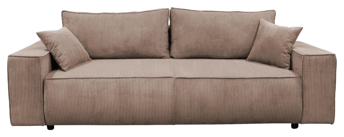 Schlafsofa Loft Rosa B: 255cm - Schwarz/Rosa, Design, Textil (255/90/97cm) - MID.YOU