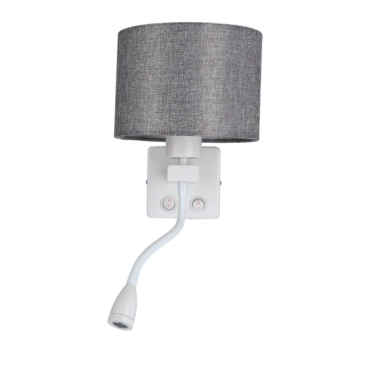Wandleuchte 21-75383 - Weiß, Natur, Metall (22/18/44cm)