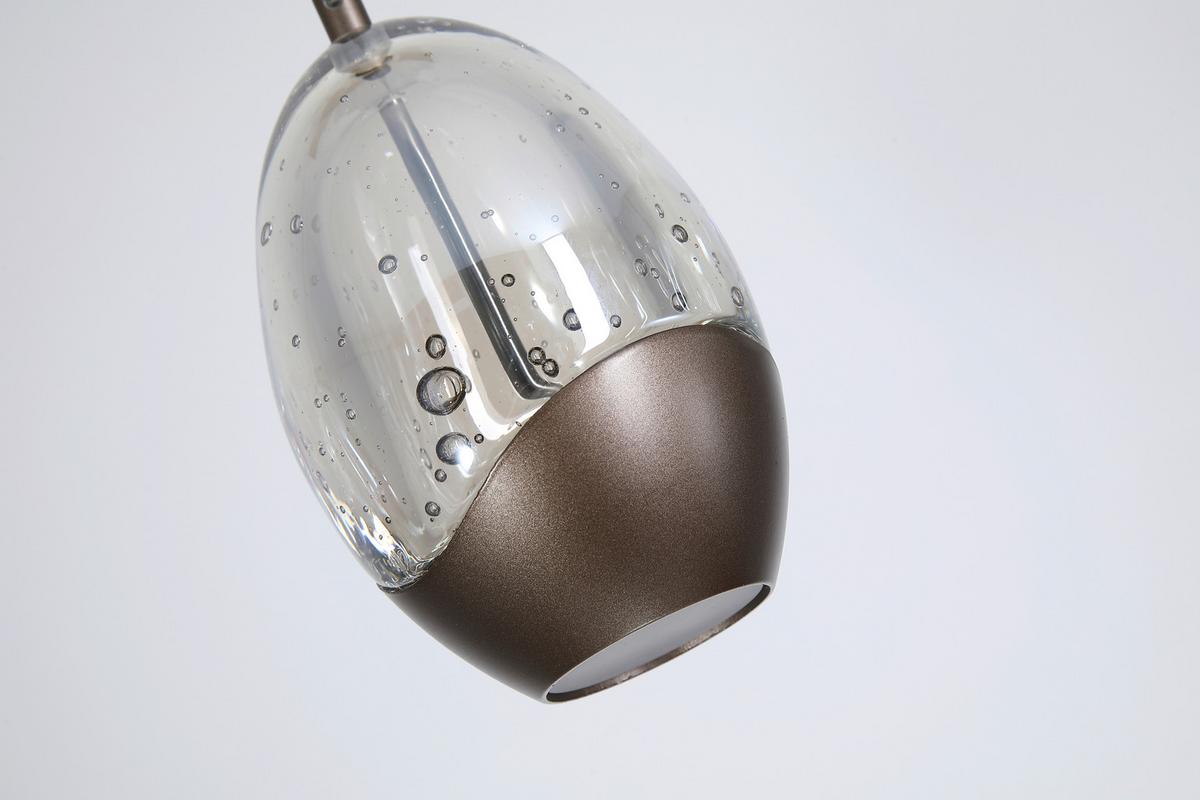 Led-hängeleuchte Charm Champagner Beige Transparent - Champagner/Transparent, Trend, Glas/Metall (70/9/150cm)