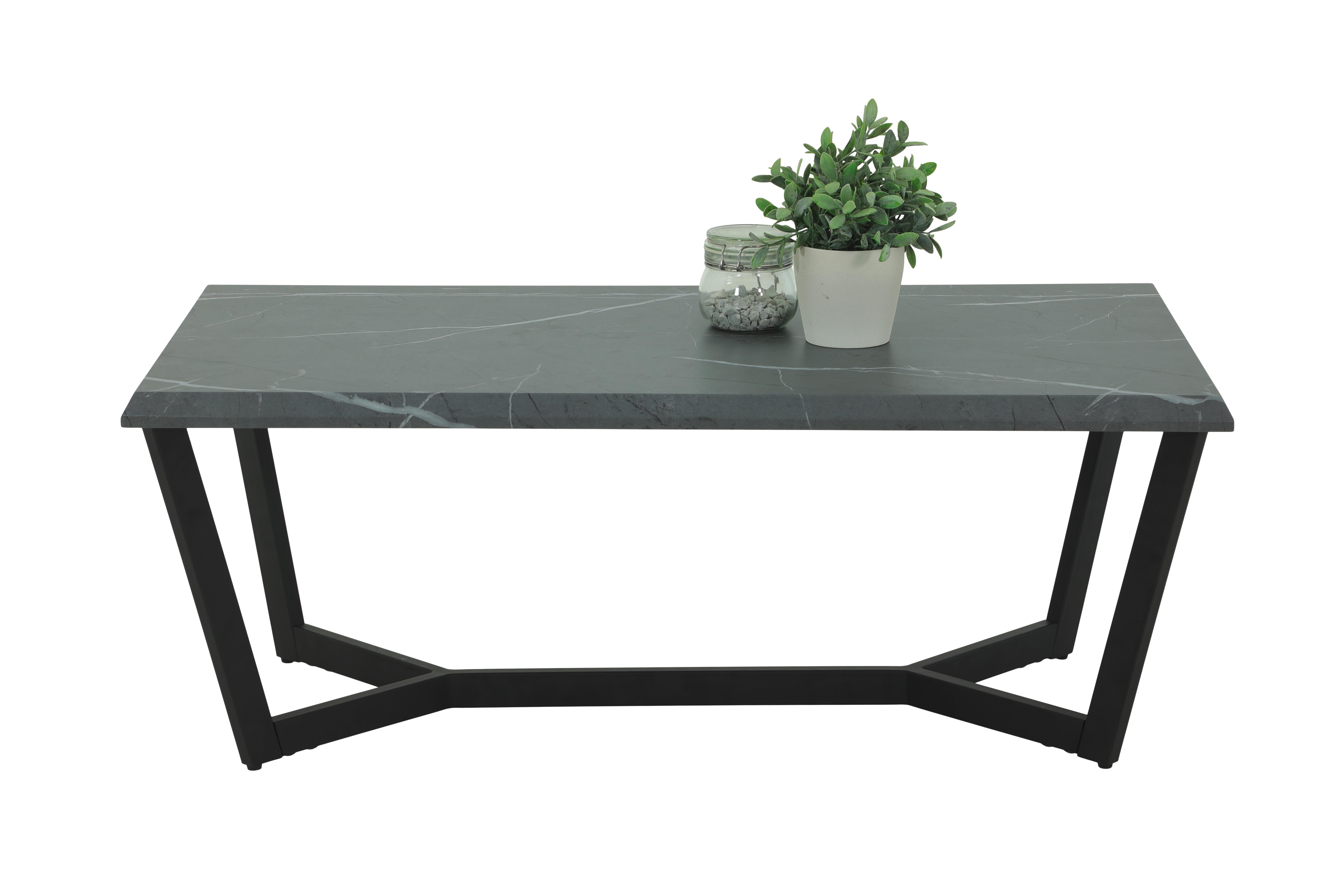 Couchtisch Roland Grau L: 110 cm - Schwarz/Grau, Design, Holzwerkstoff/Metall (110/60/42cm) - Livetastic
