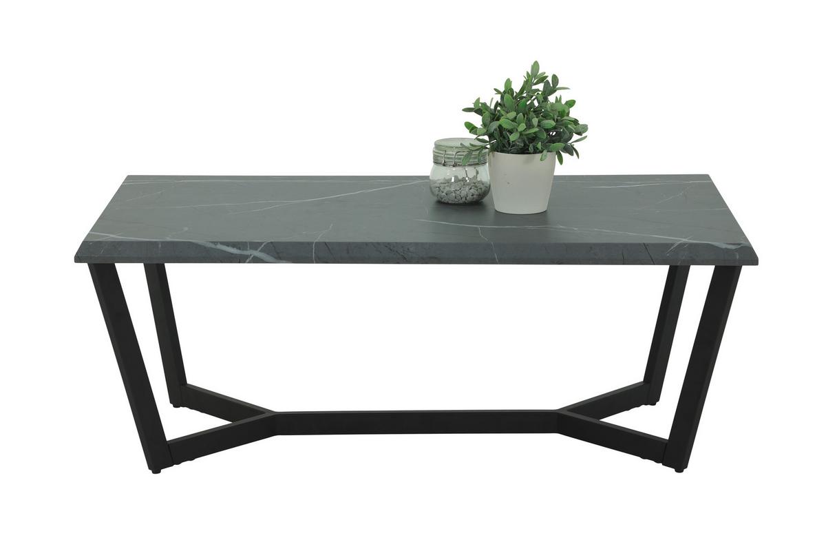 Couchtisch Roland Grau L: 110 Cm - Schwarz/Grau, Design, Holzwerkstoff/Metall (110/60/42cm) - Livetastic
