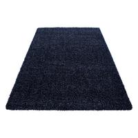 Hochflor Teppich Dunkelblau Life 100x200 cm - Dunkelblau, KONVENTIONELL, Textil (100/200cm) - Novel