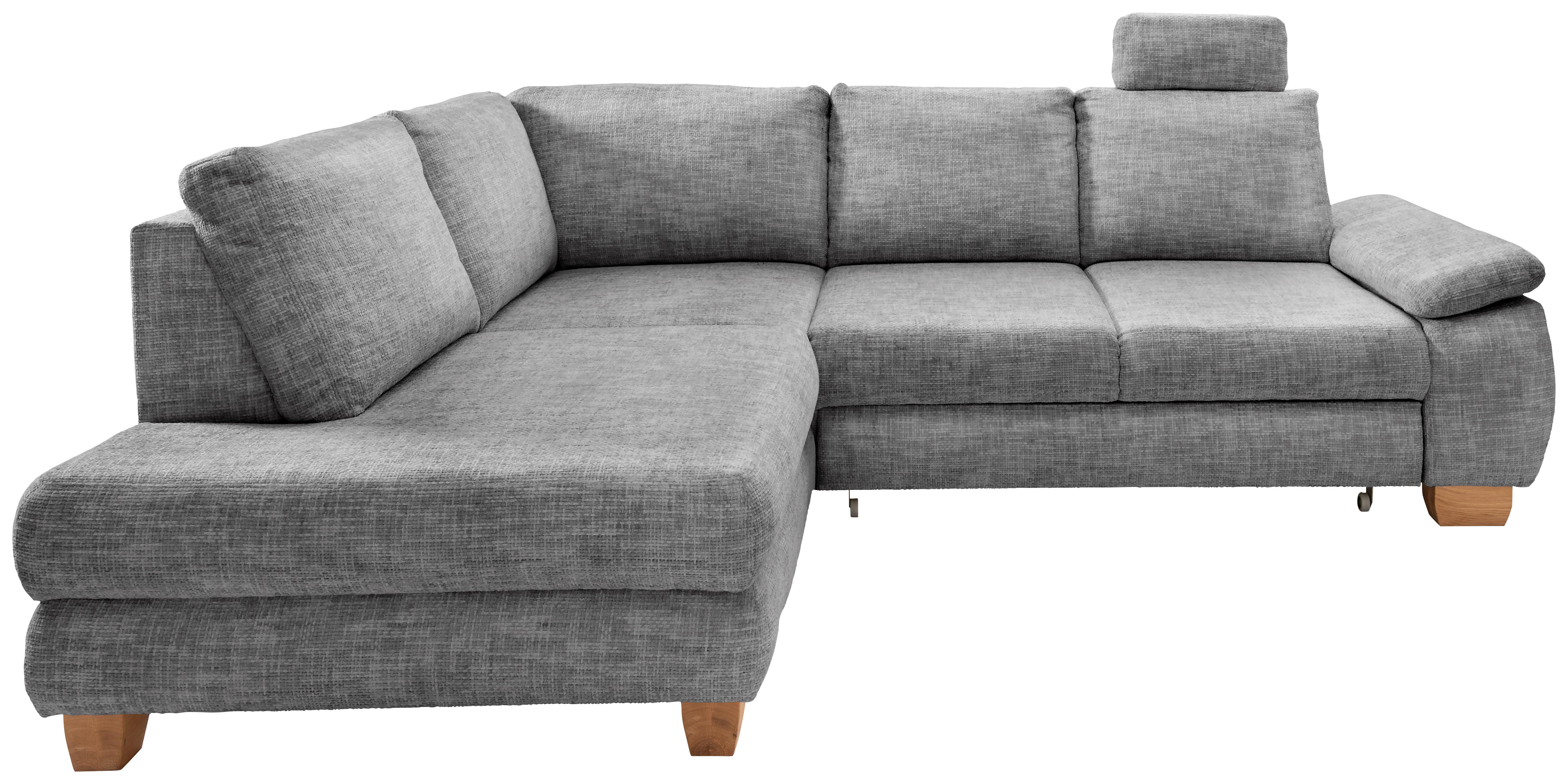 Eckschlafsofa Positano Silberfarben S: 206x265 Cm - Wildeiche/Silberfarben, MODERN, Textil (206/265cm) - Livetastic