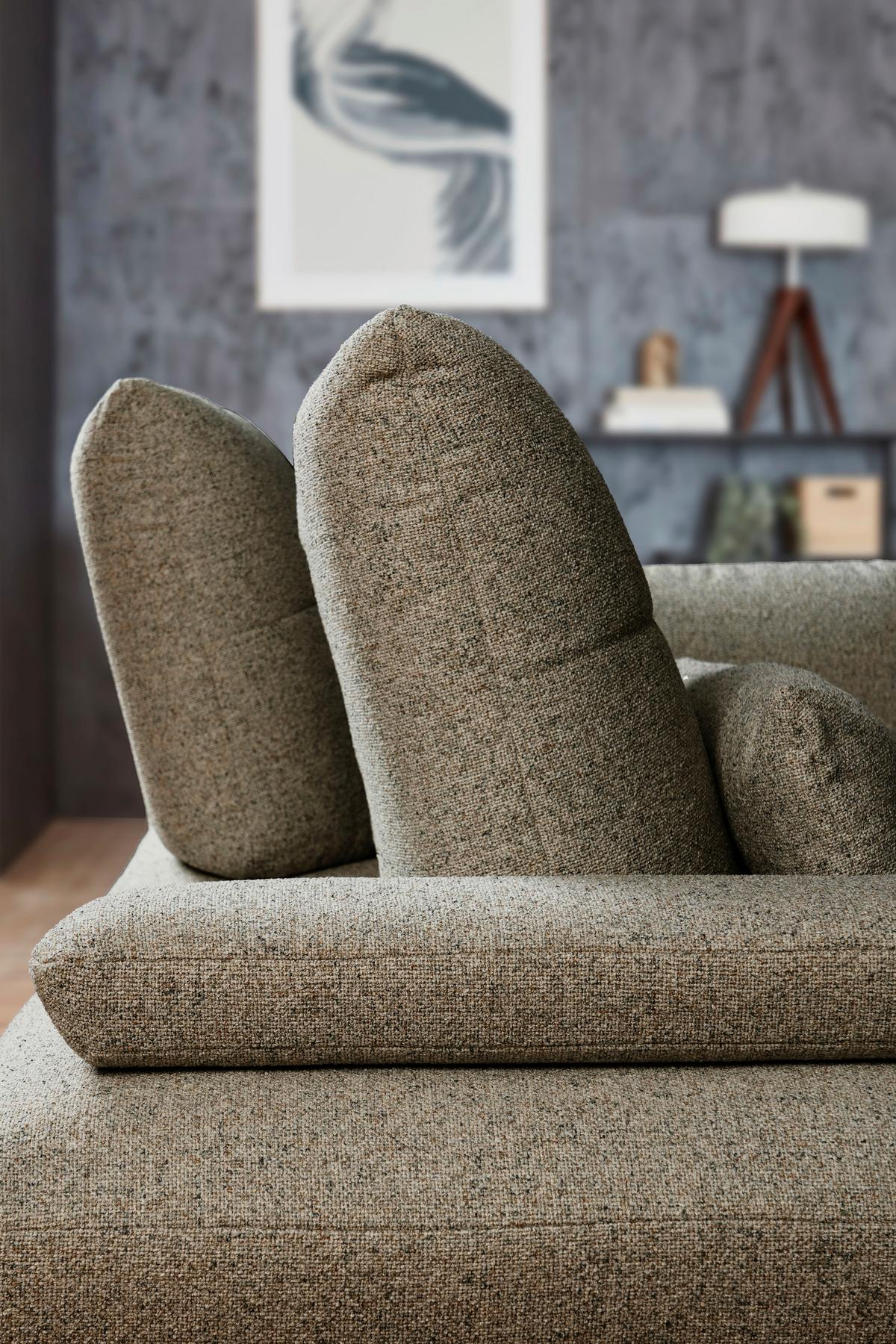 Ecksofa Dover erweiterbar Olivgrün 273x191-207 cm - Schwarz/Olivgrün, Trend, Holzwerkstoff/Textil (273/191-207cm)