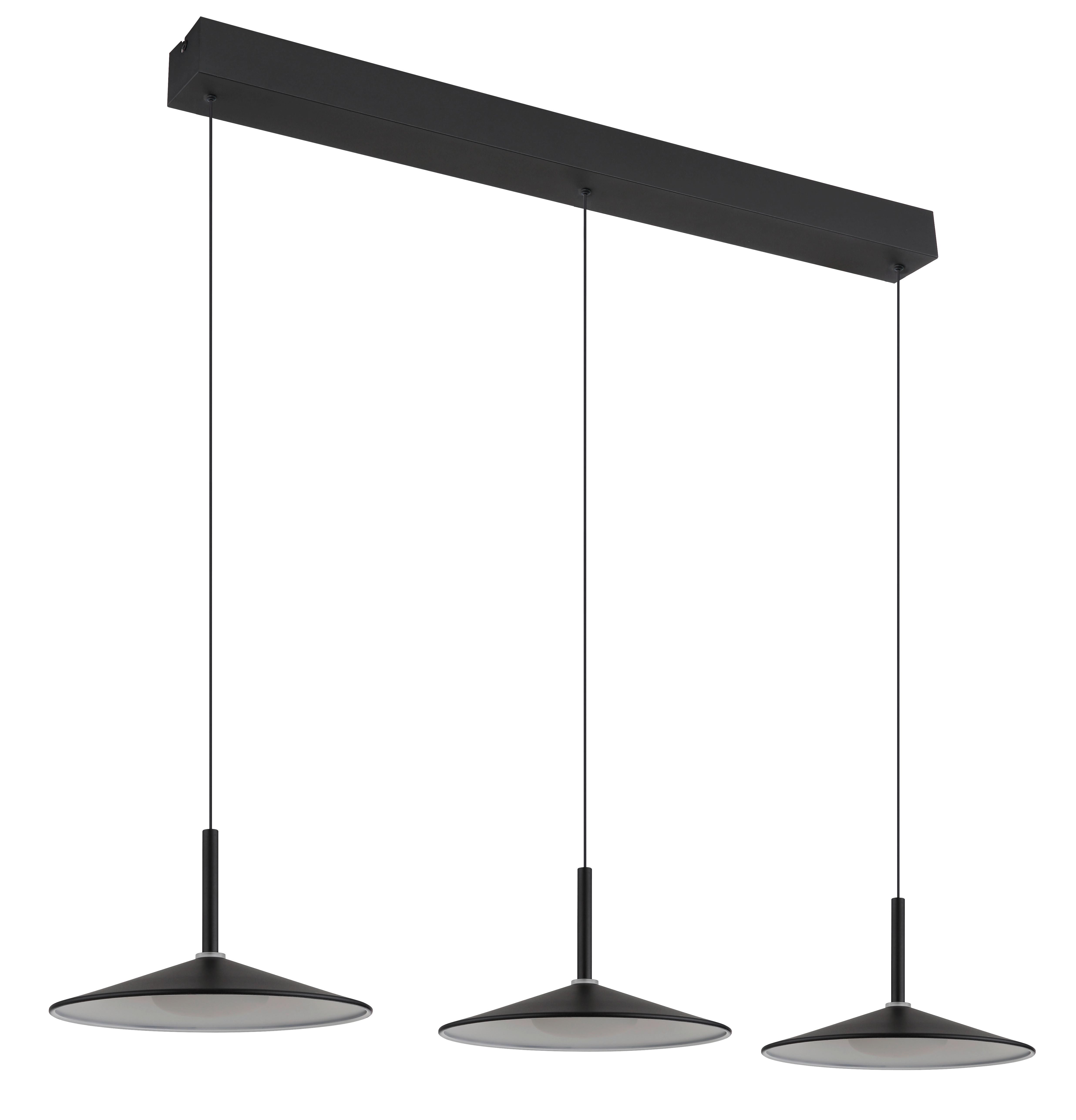 LED-Hängeleuchte Lampone Schwarz Weiß L: 95 cm - Schwarz/Weiß, Design, Kunststoff/Metall (95/25/180cm) - Globo