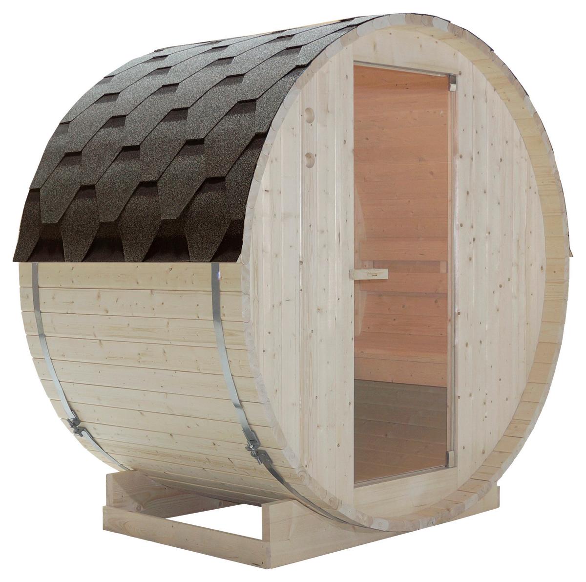 Saunafass Tromsö Fichtefarben B: 120 Cm - Fichtefarben, KONVENTIONELL, Glas/Holz (189/120/191,5cm) - Sanotechnik