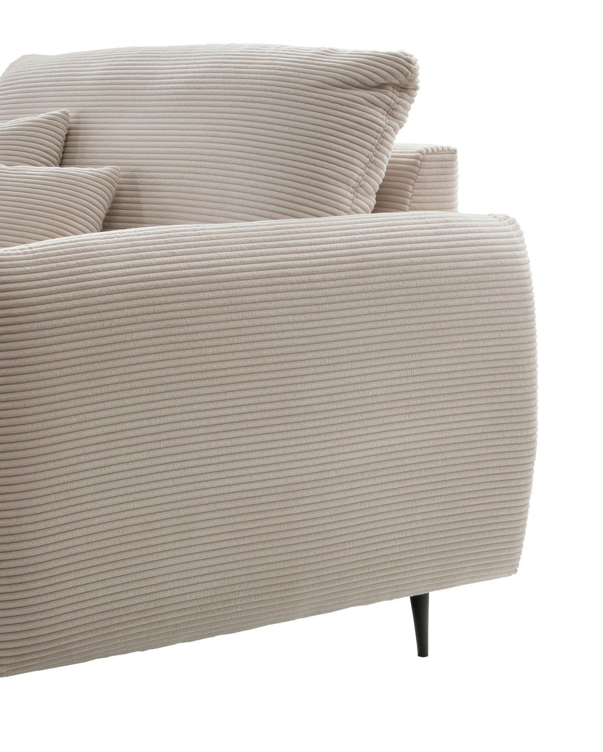 XXL-Sessel Vanilla, Beige B: 112 cm - Beige/Schwarz, Design, Textil (112/95/158cm) - Livetastic