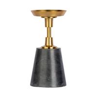 Kerzenständer Fayya Schwarz/ Goldfarben - Goldfarben/Schwarz, Trend, Stein/Metall (10/22/10cm) - Kayoom