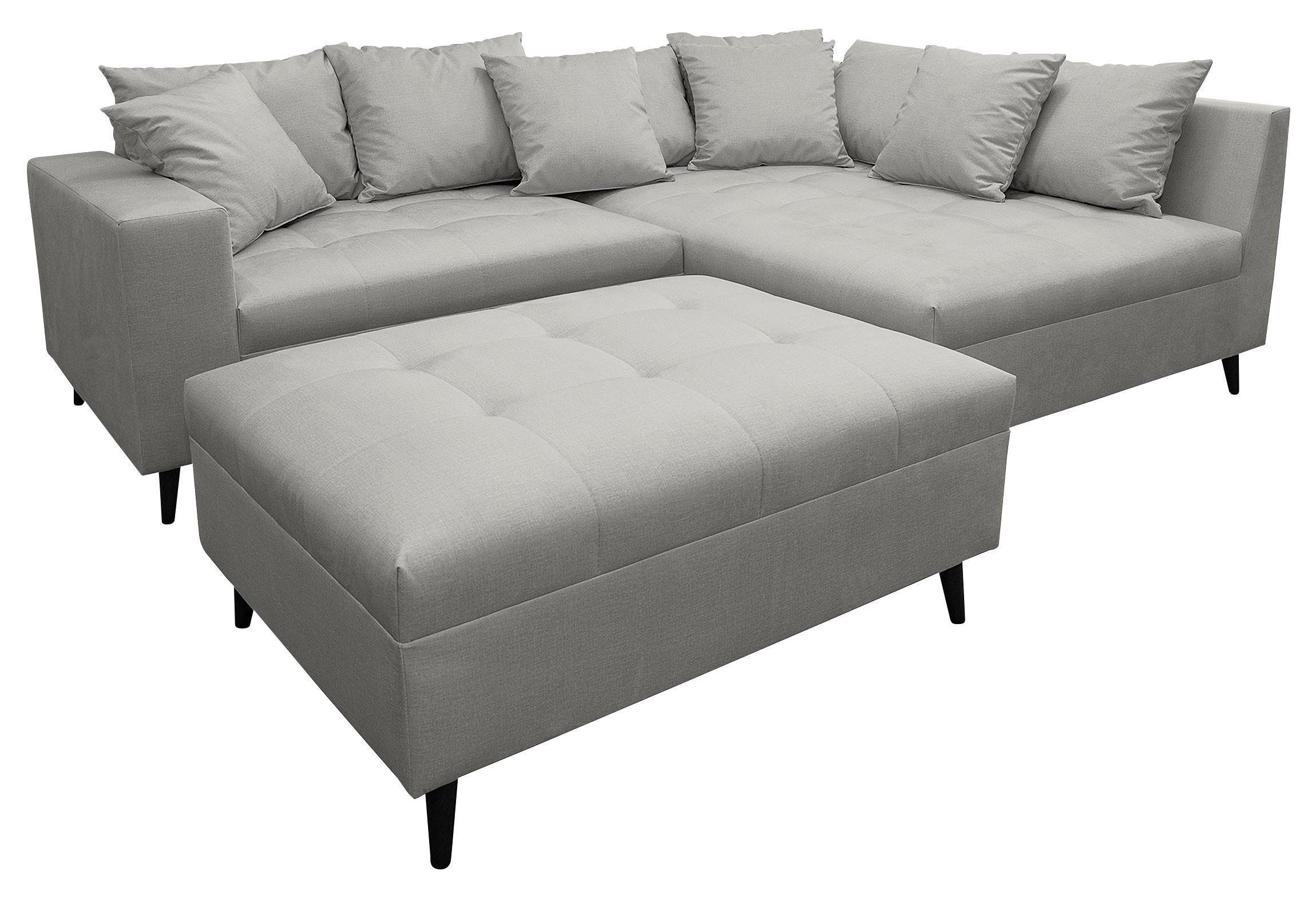 Ecksofa Pruno, Grau S: 247x174 Cm - Schwarz/Grau, Design, Textil (247/174cm) - MID.YOU