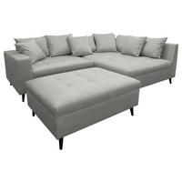Ecksofa Pruno, Grau S: 247x174 Cm - Schwarz/Grau, Design, Textil (247/174cm) - MID.YOU