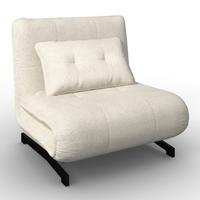 Rozkladacie kreslo LUNA, biele buklé, max.120 kg - čierna/biela, Modern, kov/textil (92/86/80cm) - Bessagi Home