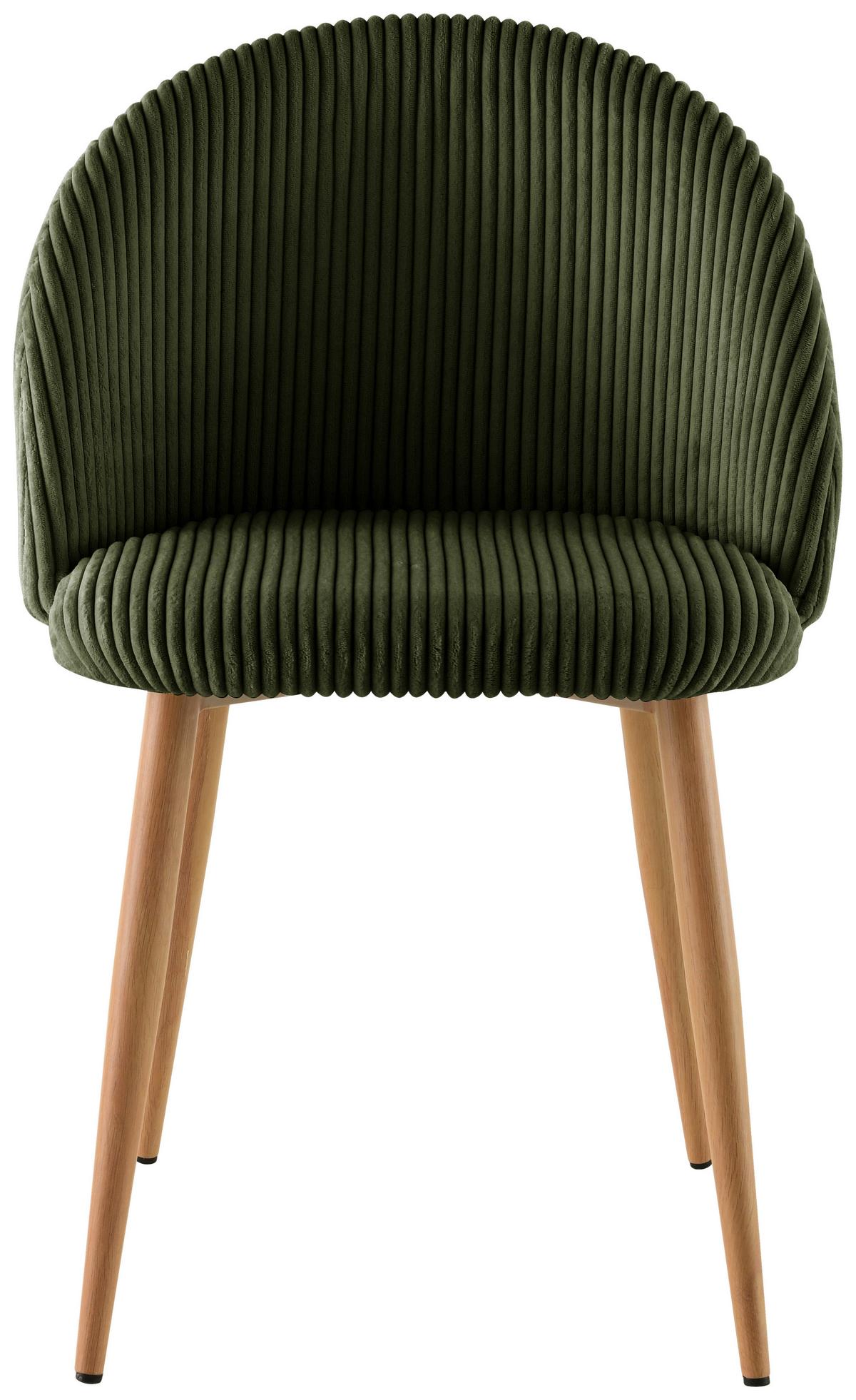 Stuhl Emilio - Eichefarben/Grün, LIFESTYLE, Holz/Textil (51/78/52cm) - Livetastic