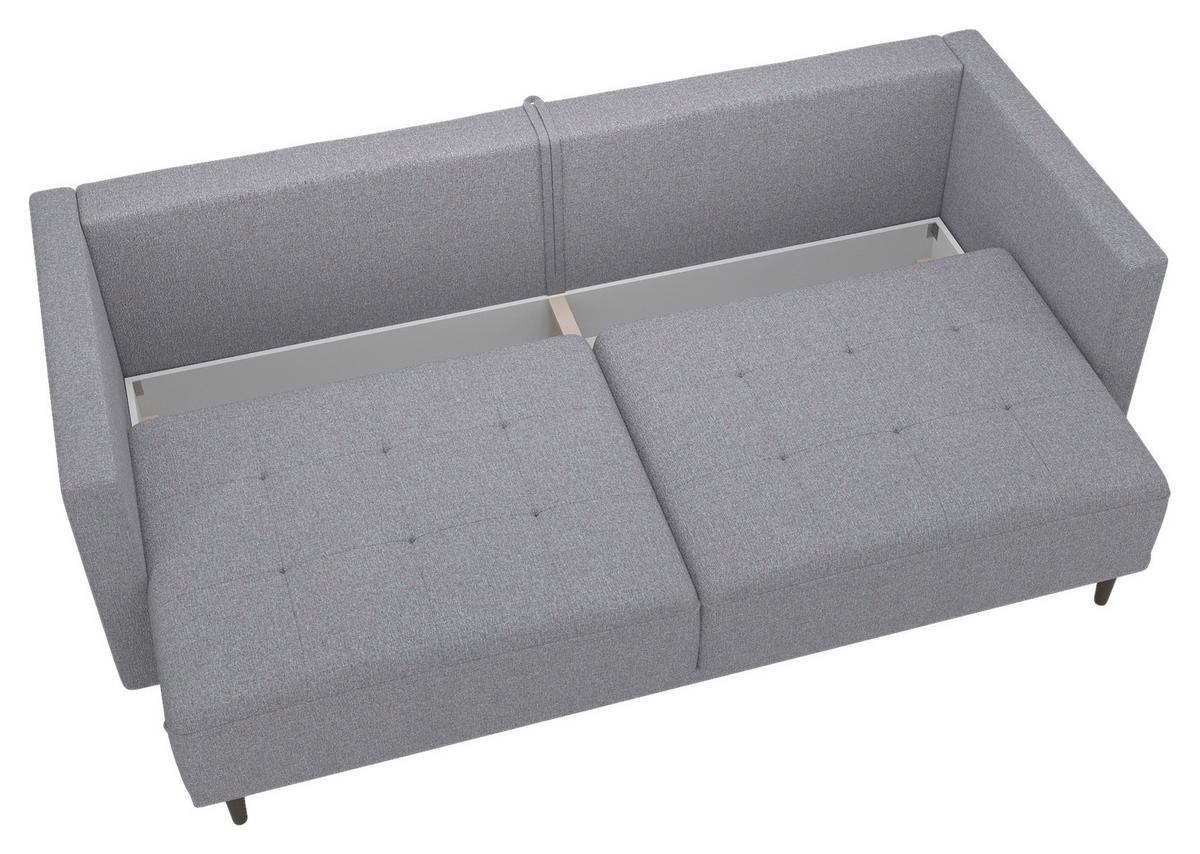 3-Sitzer-Sofa Mit Schlaffunktion Sofia B: 223 cm - Schwarz/Grau, Design, Textil (223/96/95cm) - MID.YOU