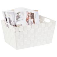 Aufbewahrungskorb Carolyn 36x17x23 cm Kunststoff Weiß - Türkis/Rosa, Basics, Kunststoff (36/17/23cm) - Ondega
