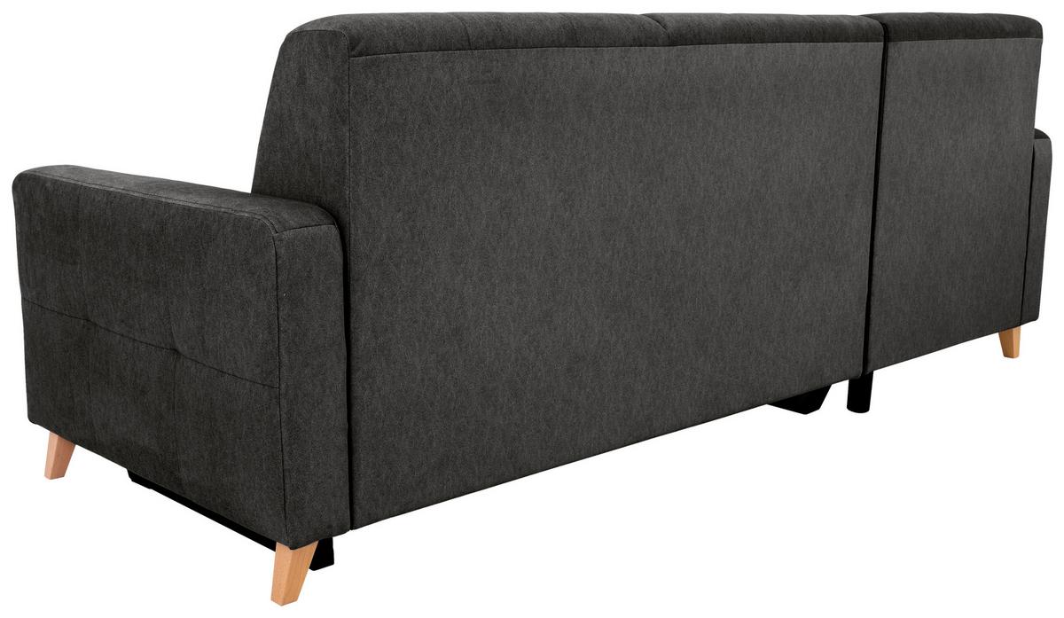 Eckschlafsofa Lars Grau S: 223/161 Cm - Kernbuche/Grau, Design, Textil (223/161cm) - MID.YOU
