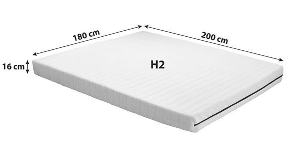 Allergikermatratze Plus 180x200 cm H2 H: 16 cm - Weiß, Textil (180/200cm) - Primatex