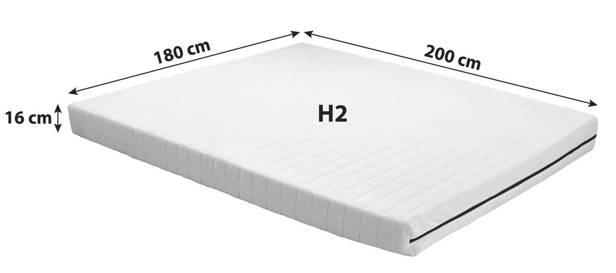 Allergikermatratze Allergiker Plus 180x200cm Mittelfest - Weiß, Textil (180/200cm) - Primatex