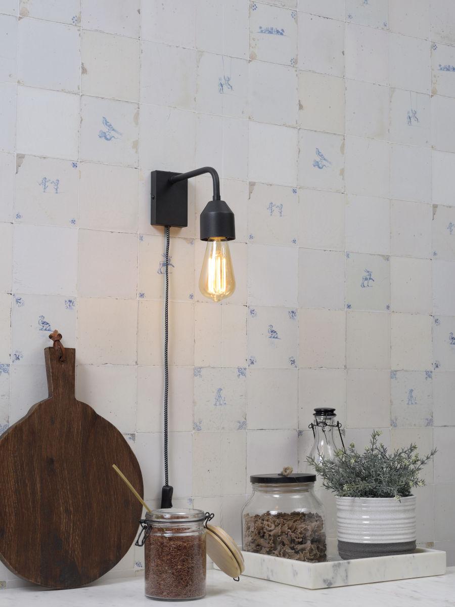 Wandleuchte Madrid 1-Flammig - Schwarz, Design, Metall (7/14,7/20,3cm) - It's about Romi