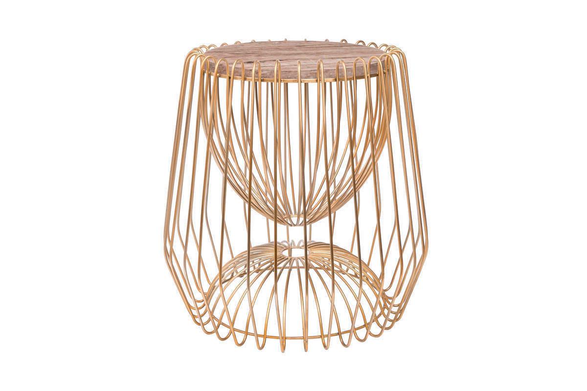 Bestelltisch Malibu Braun/Messingfarben