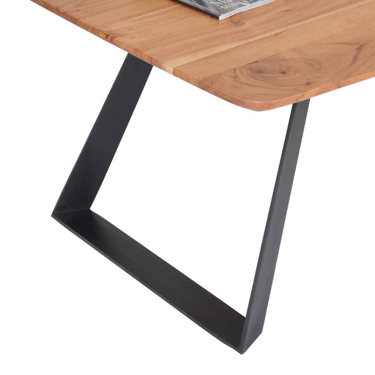Konferenčný stolík BURGSINN 115x70 cm - čierna/farba akácie, Natur, kov/drevo (115/70/45cm) - Livetastic