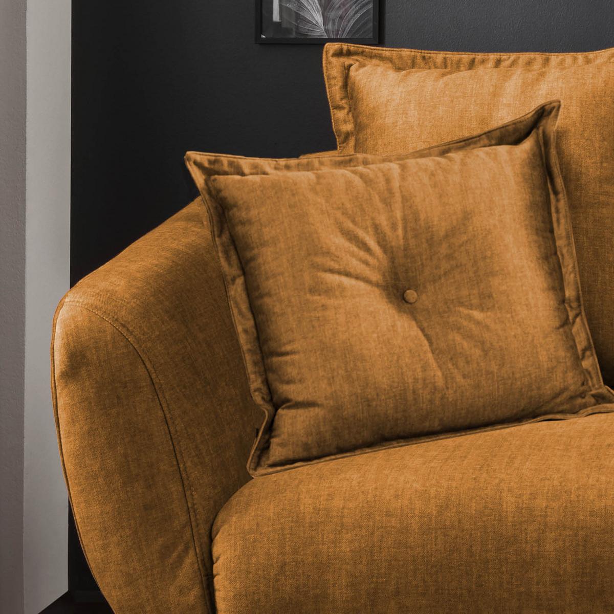 2,5-Sitzer Baggio Gelb B: 196 cm - Gelb/Buchefarben, MODERN, Textil (196/94/103cm) - Livetastic