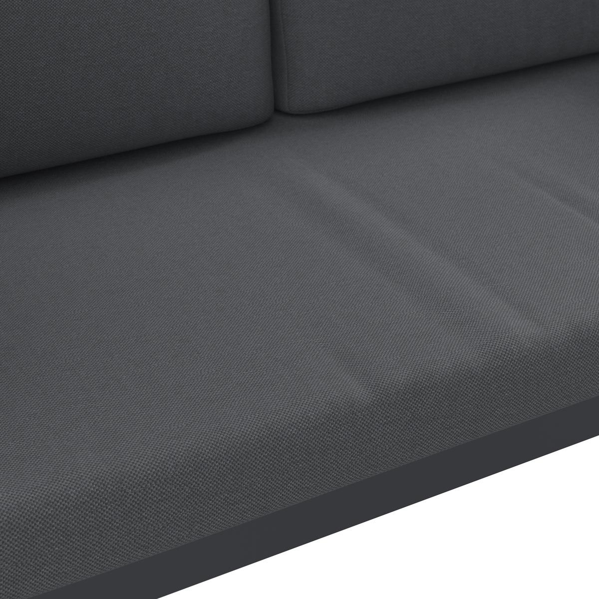 Loungegarnitur 4-tlg Padua Metall/kunststoff Mit Kissen - Dunkelgrau/Schwarz, MODERN, Holz/Kunststoff - Beldano