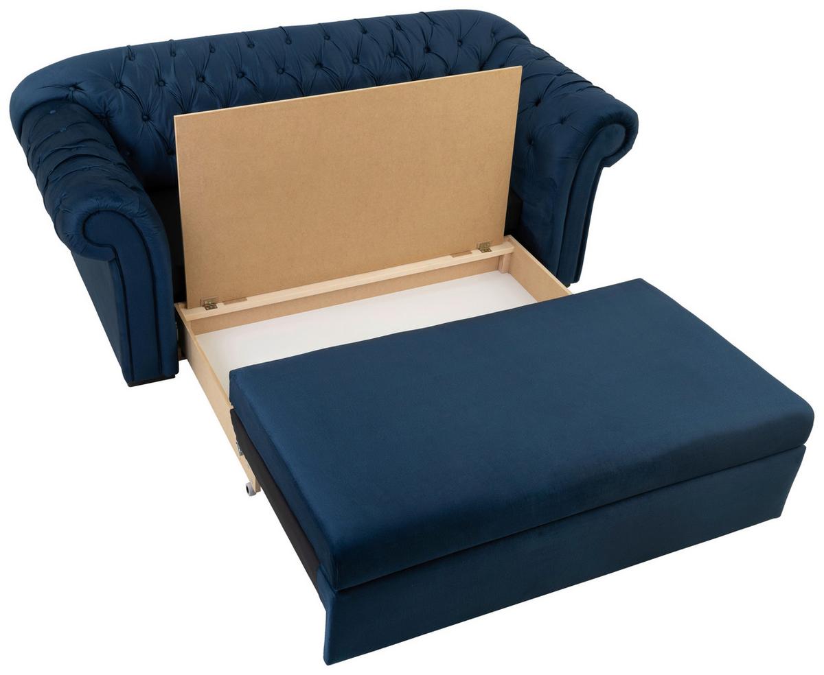 Schlafsofa Cupido - Schwarz/Dunkelblau, Design, Textil (213/86/99cm) - MID.YOU