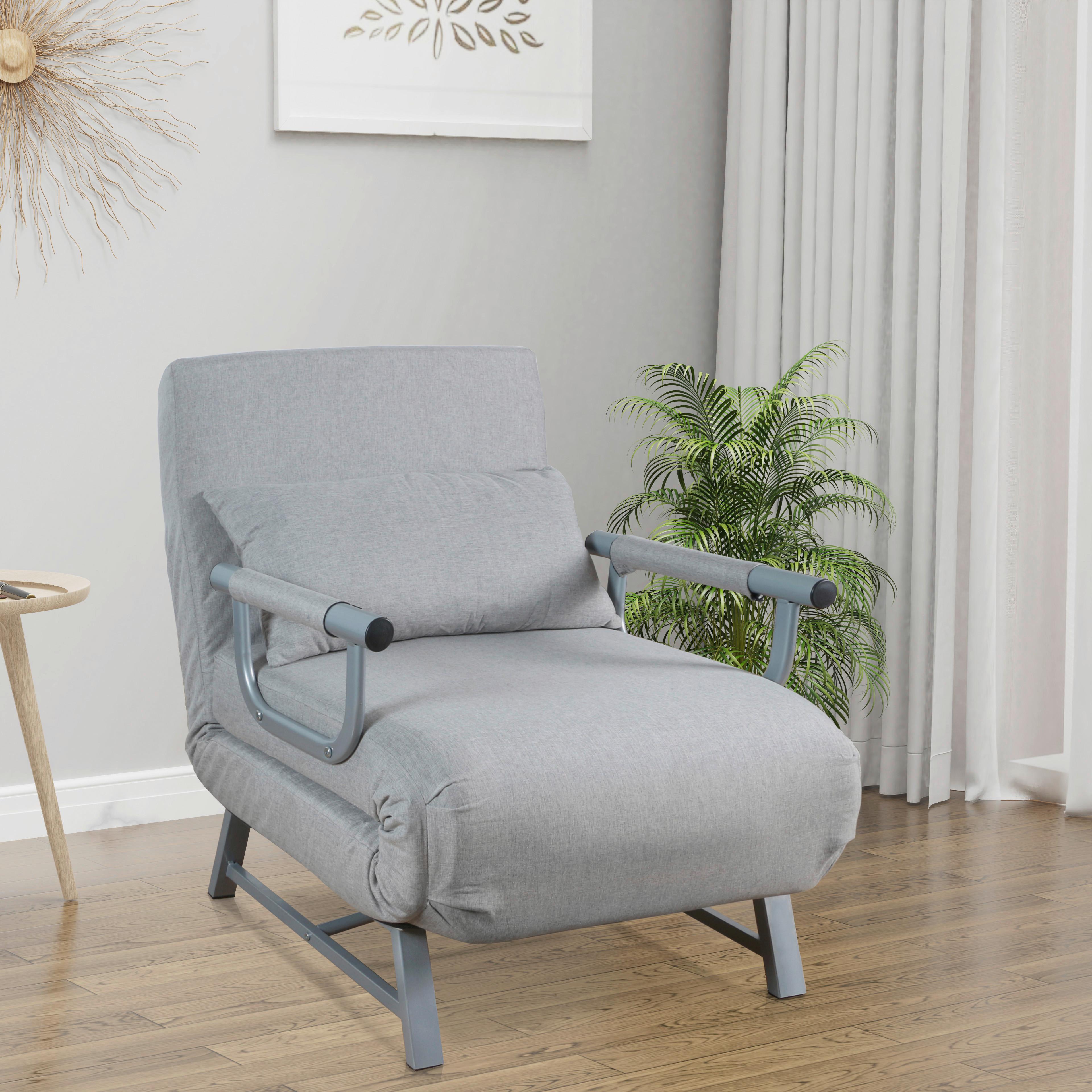Rozkladacie kreslo KOLINO, sivá - sivá, Modern, kov/textil (64/95/78cm) - MID.YOU