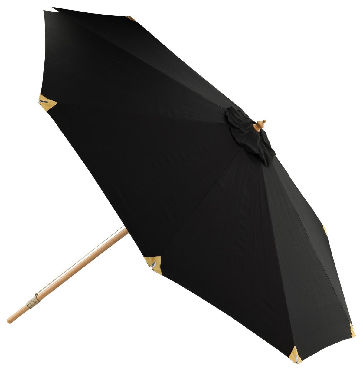 Sonnenschirm Nypo DM: 330cm H: 258cm Schwarz - Schwarz, KONVENTIONELL (330/258/330cm) - Gardenson
